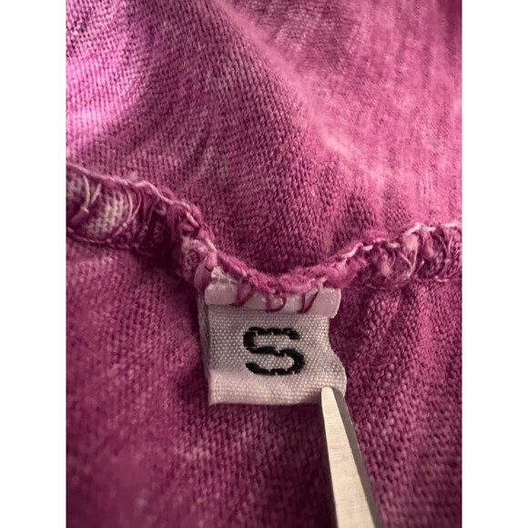 Freeloader Fuschia Pink Purple Mineral Wash Tie Front Hi Lo Top - Women's S - Picture 4 of 9